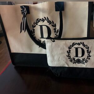 NWOT Tote Bag & Makeup Bag Set